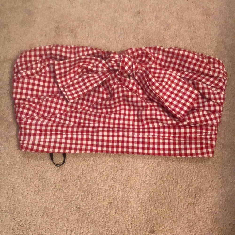 Red checkered crop top
